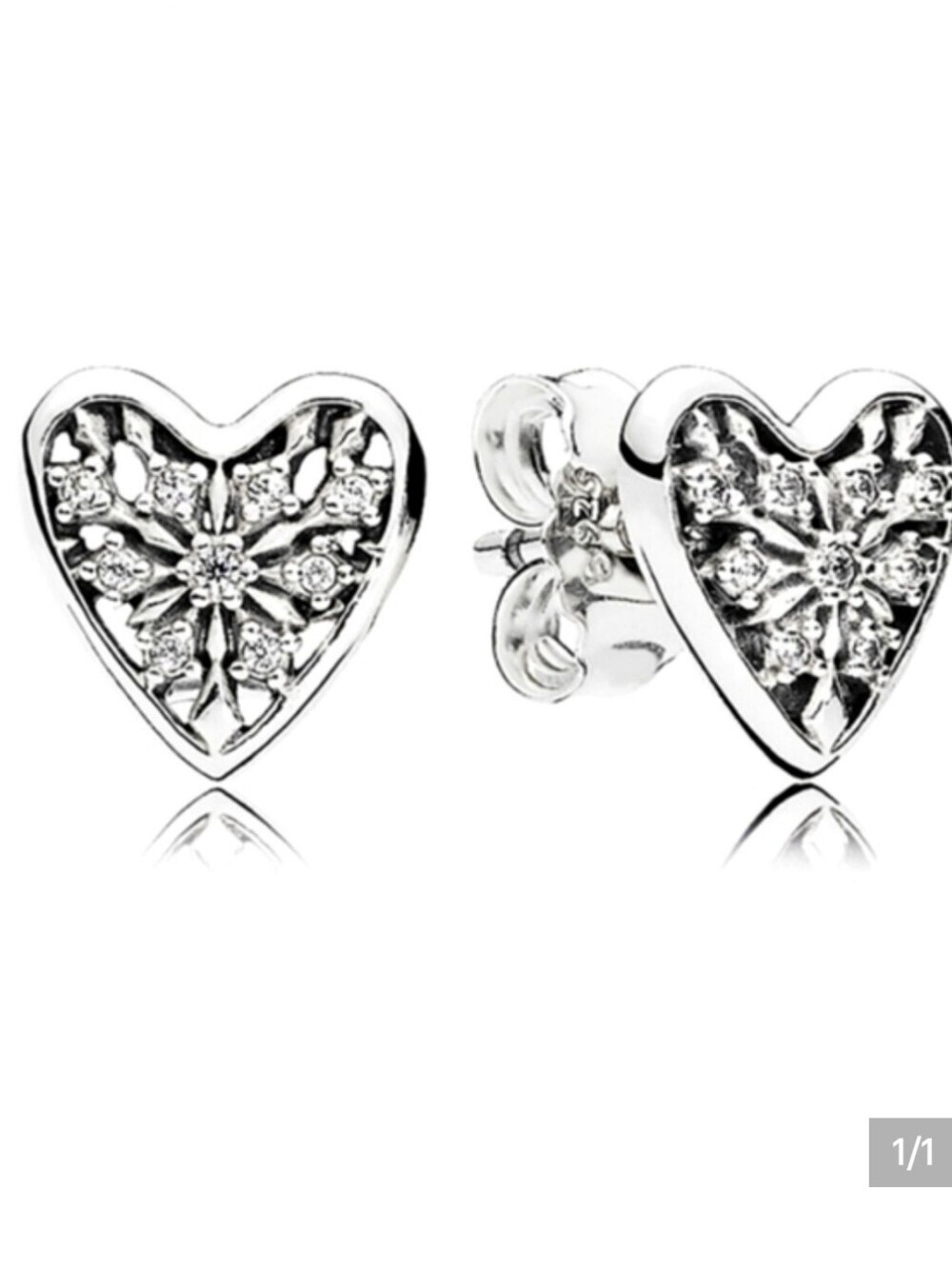 Pandora Heart of Winter Stud Earrings Sterling Silver- NWT